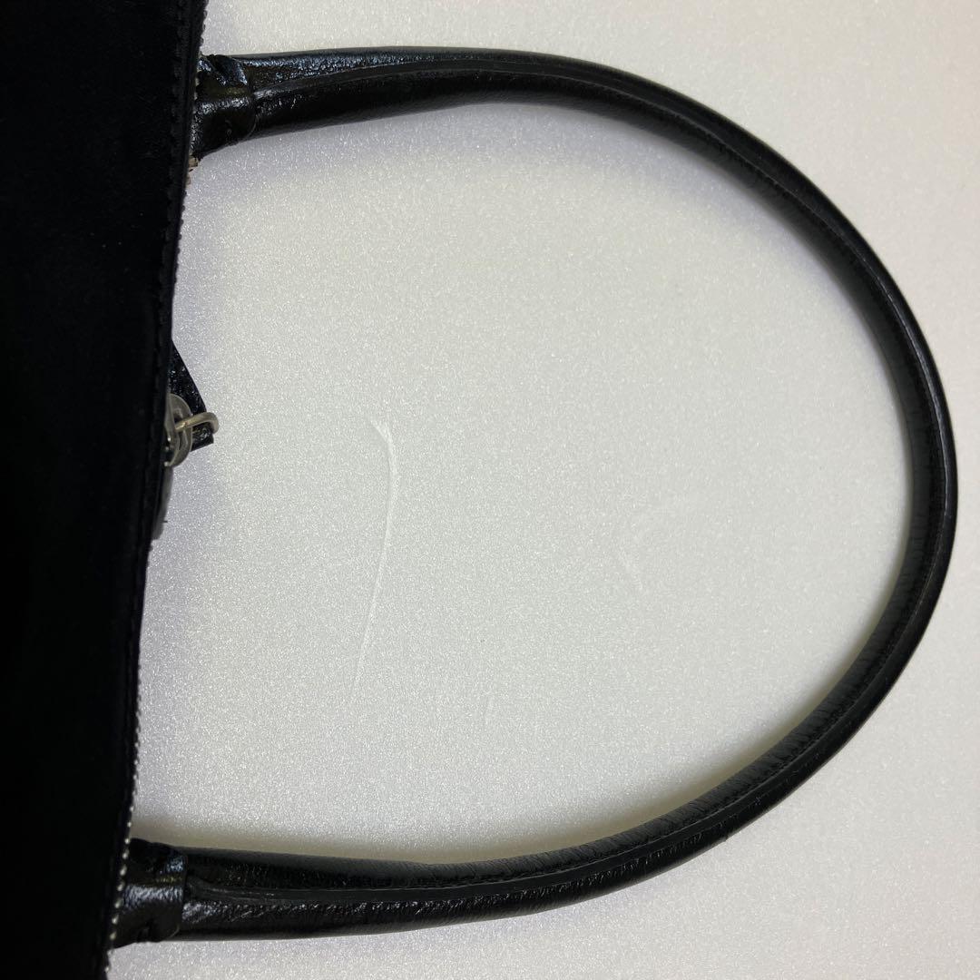 FENDI Hand Bag Tote Purse FF Black Authentic