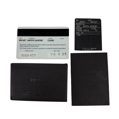 PRADA Hand Shoulder Bag Tote Purse Gather Leather Beige Authentic