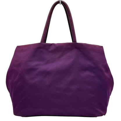 PRADA Hand Bag Tote Purse Nylon Purple Authentic