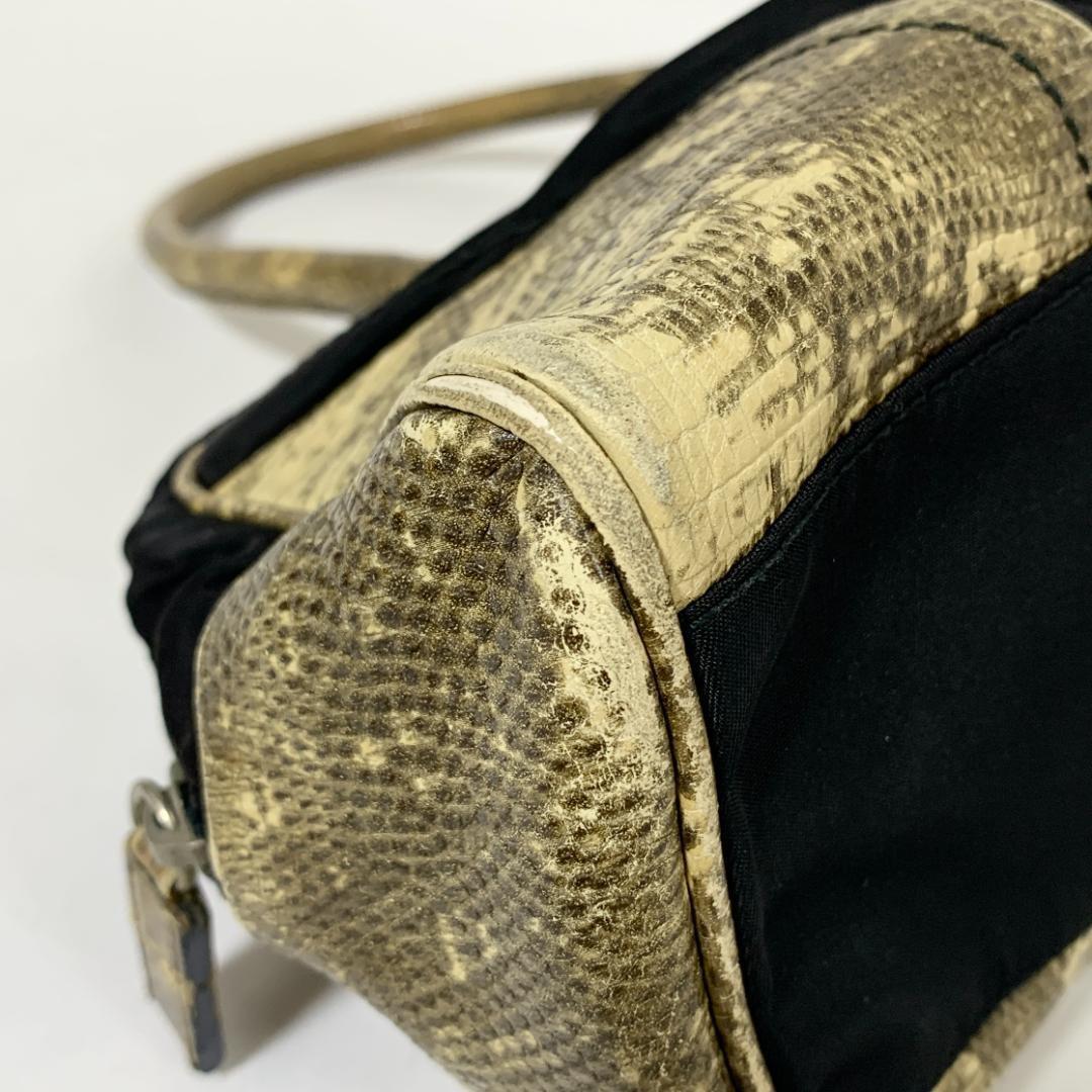 PRADA Hand Bag Tote Purse Logo Nylon Black Authentic