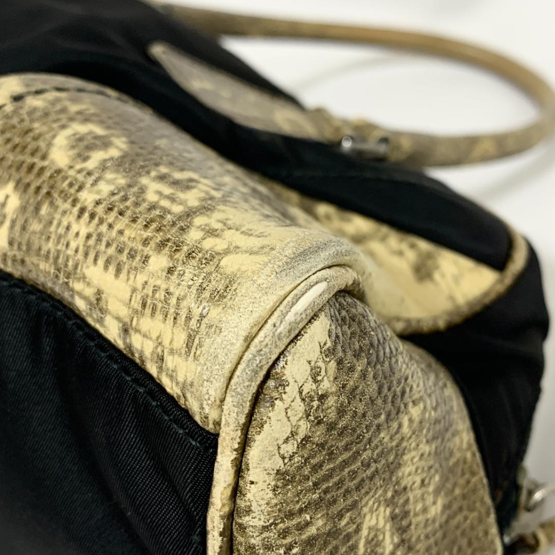 PRADA Hand Bag Tote Purse Logo Nylon Black Authentic