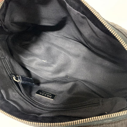 PRADA Hand Bag Tote Purse Logo Nylon Black Authentic