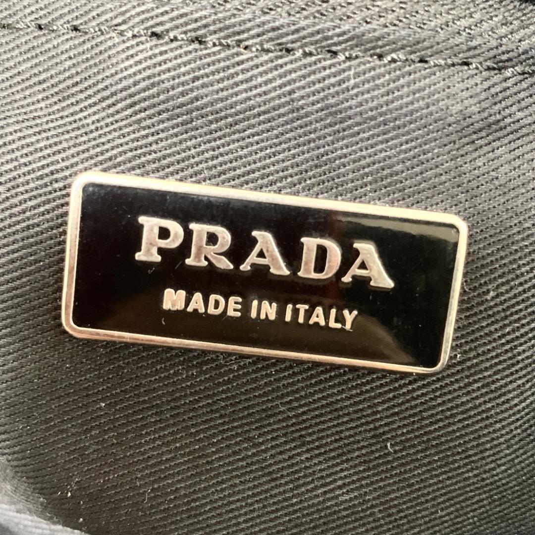 PRADA Hand Bag Tote Purse Logo Nylon Black Authentic