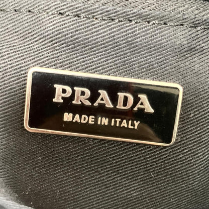 PRADA Hand Bag Tote Purse Logo Nylon Black Authentic