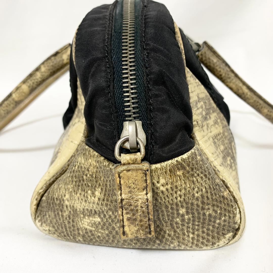 PRADA Hand Bag Tote Purse Logo Nylon Black Authentic