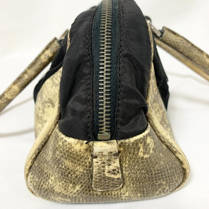 PRADA Hand Bag Tote Purse Logo Nylon Black Authentic