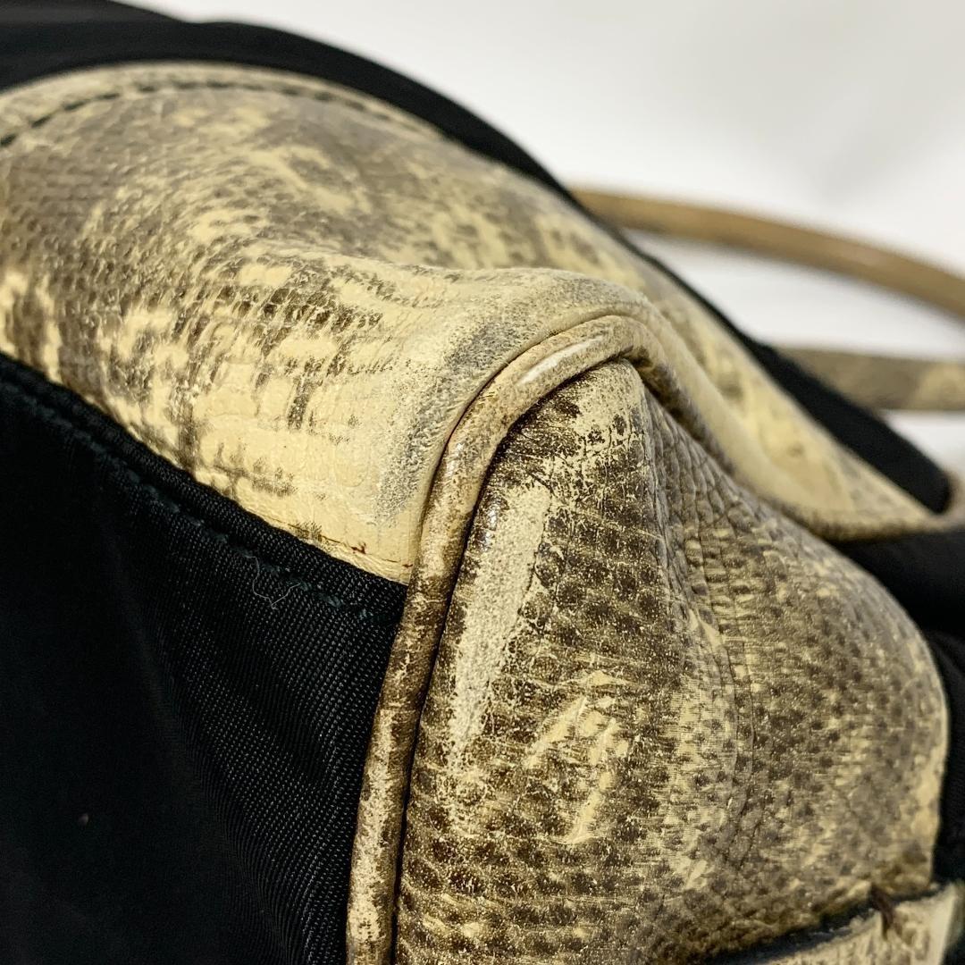 PRADA Hand Bag Tote Purse Logo Nylon Black Authentic