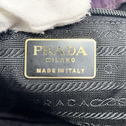 PRADA Hand Bag Tote Purse Logo Nylon Purple Authentic