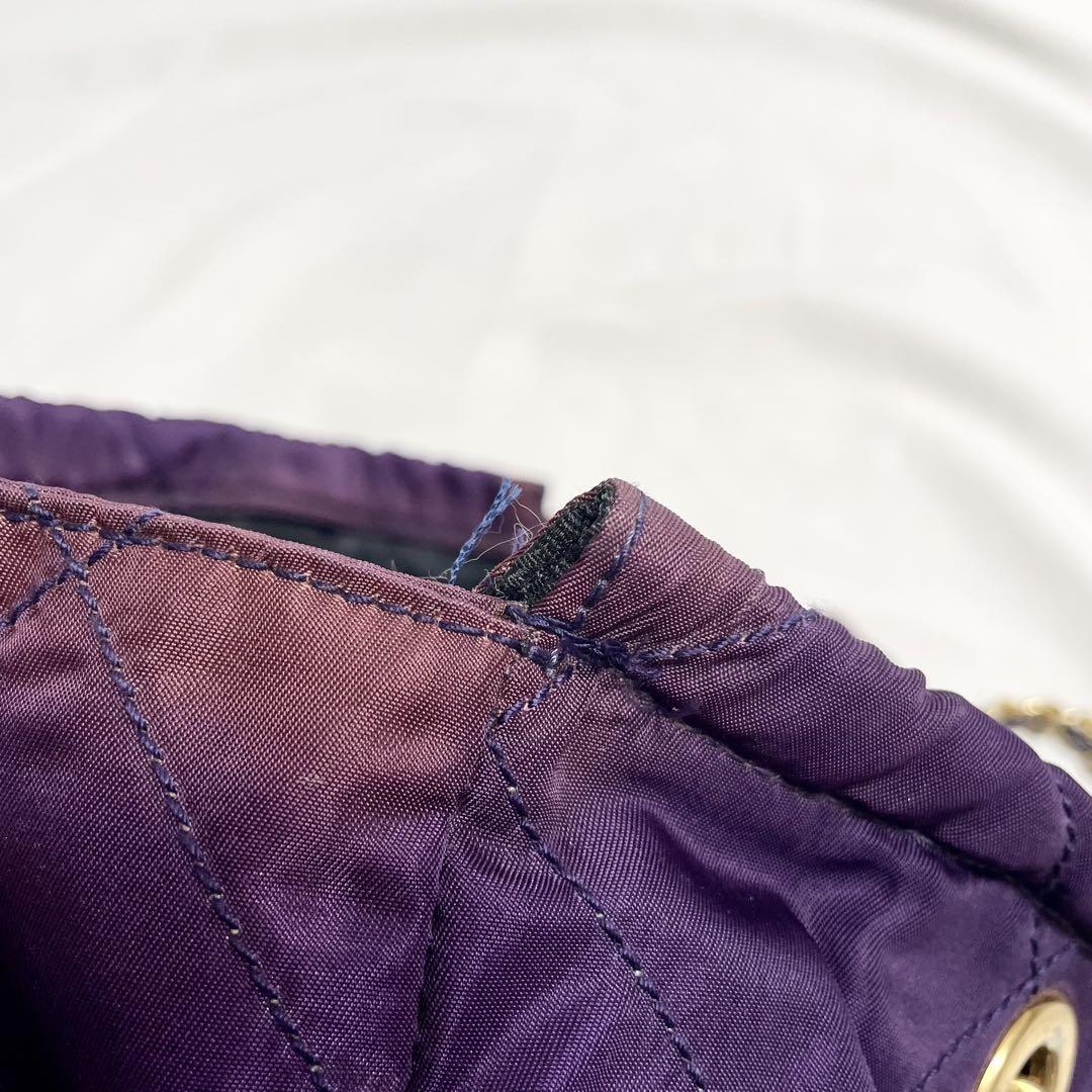 PRADA Hand Bag Tote Purse Logo Nylon Purple Authentic