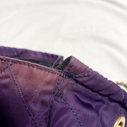 PRADA Hand Bag Tote Purse Logo Nylon Purple Authentic