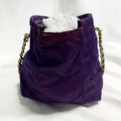 PRADA Hand Bag Tote Purse Logo Nylon Purple Authentic