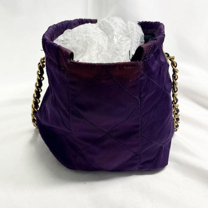 PRADA Hand Bag Tote Purse Logo Nylon Purple Authentic