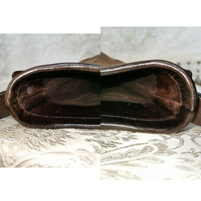 GUCCI Shoulder Bag Purse GG Canvas Leather Dark Brown Authentic