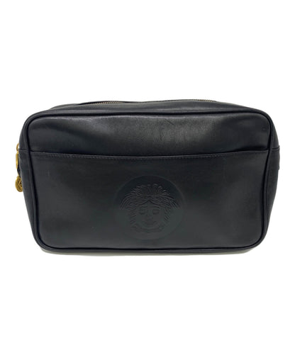 VERSACE Clutch Bag Second Bag Medusa Black Authentic