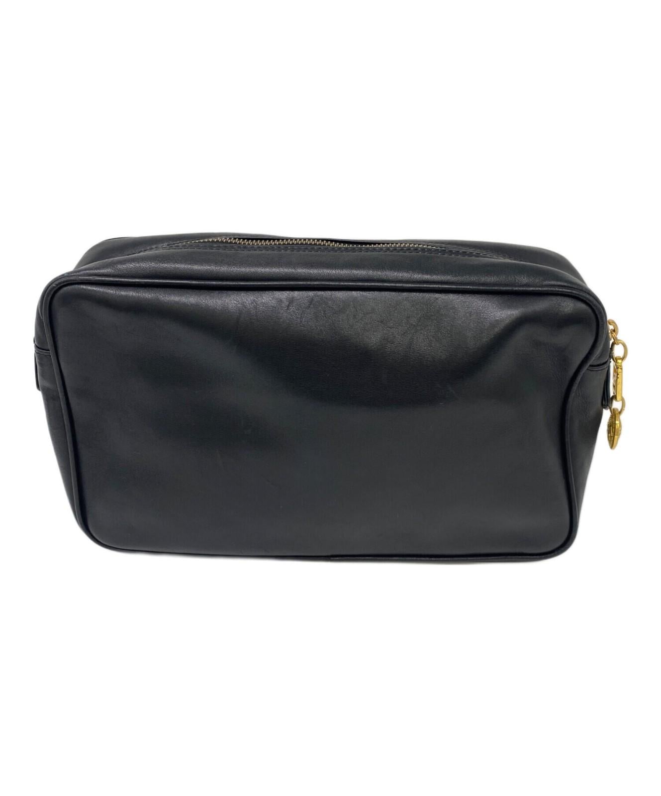 VERSACE Clutch Bag Second Bag Medusa Black Authentic