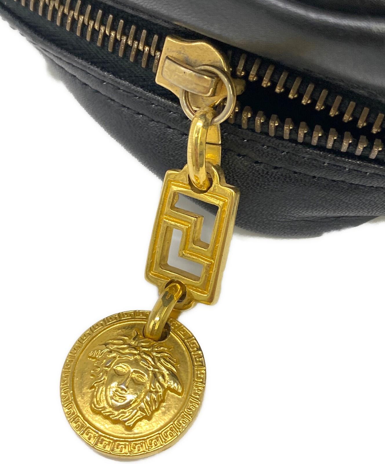 VERSACE Clutch Bag Second Bag Medusa Black Authentic