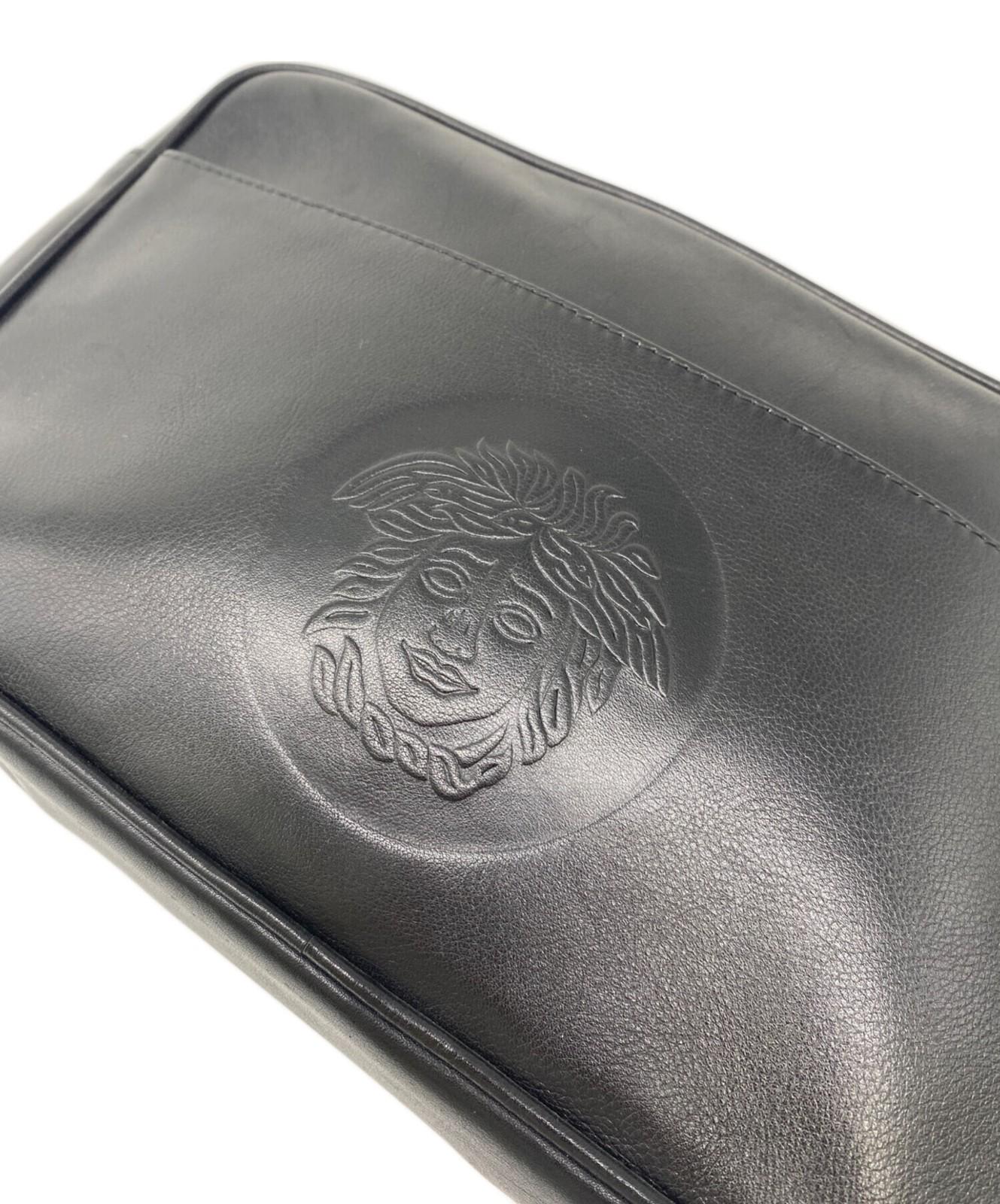 VERSACE Clutch Bag Second Bag Medusa Black Authentic