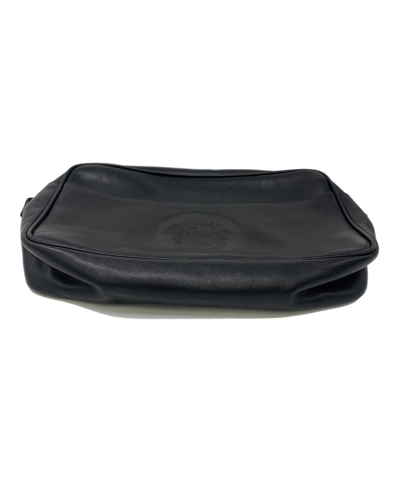 VERSACE Clutch Bag Second Bag Medusa Black Authentic