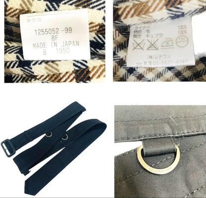 Aquascutum Trench Coat Club Check Asian fit M US size S Black Red Authentic