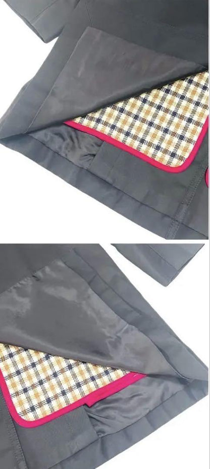 Aquascutum Trench Coat Club Check Asian fit M US size S Black Red Authentic