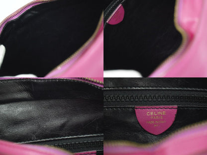 CELINE Hand Bag Tote Purse Leather Pink Authentic