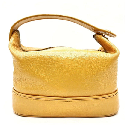 VERSACE Hand Bag Tote Purse Sunburst Leather Yellow Authentic