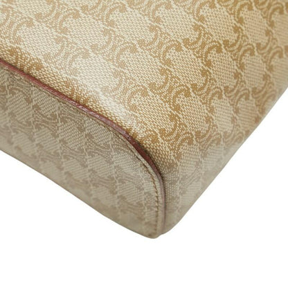 CELINE Vanity Hand Bag Tote Purse Macadam PVC Leather Beige Brown Authentic