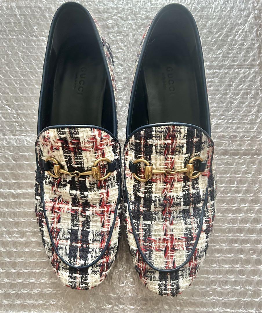 GUCCI Loafers Shoes Horse Bit EU 37.0 US 7.0 Multicolor Authentic