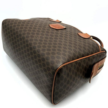 CELINE Hand Bag Tote Purse Macadam PVC Leather Brown Authentic