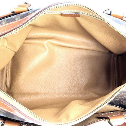 CELINE Hand Bag Tote Purse Macadam PVC Leather Brown Authentic