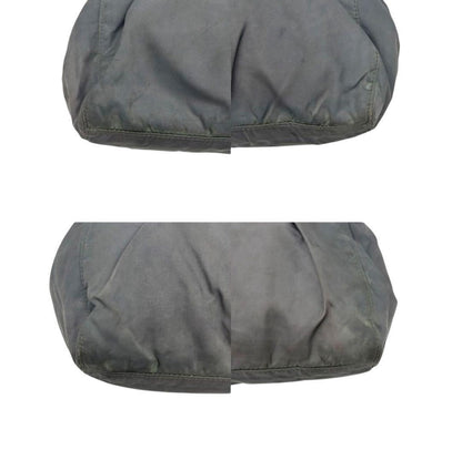 PRADA Hand Shoulder Bag Tote Purse 2way Logo Nylon Leather Gray Authentic