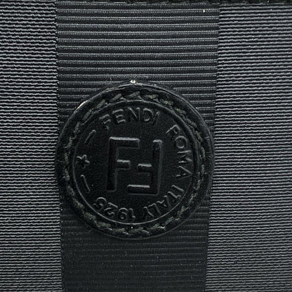 FENDI Shoulder Bag Purse FF Pecan PVC Black Authentic