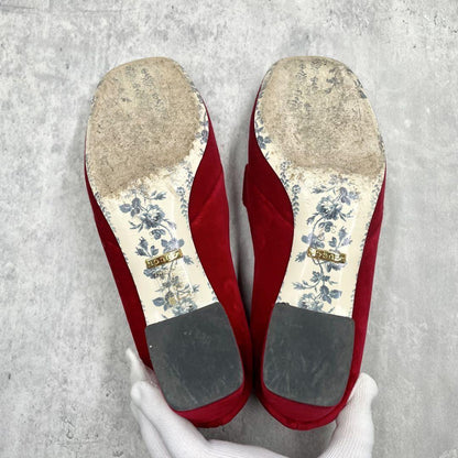 GUCCI Shoes Pumps Heel GG EU 36 US 6 Red Authentic