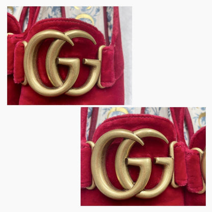 GUCCI Shoes Pumps Heel GG EU 36 US 6 Red Authentic