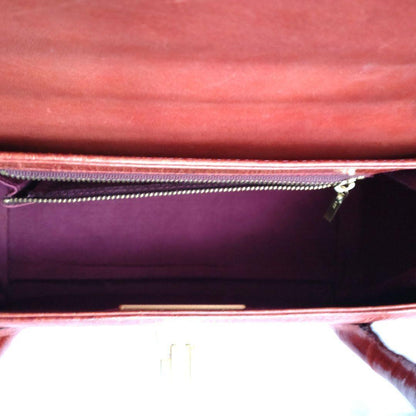 Valentino Garavani Hand Bag Tote Purse Leather Brown Authentic