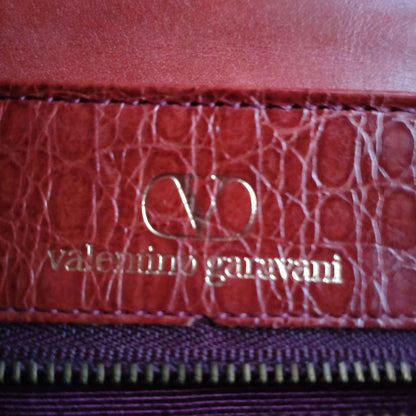 Valentino Garavani Hand Bag Tote Purse Leather Brown Authentic