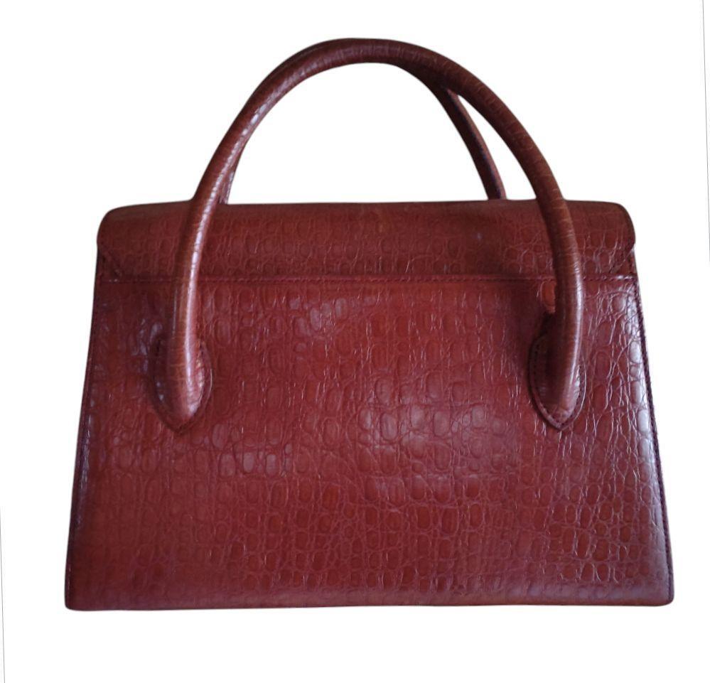 Valentino Garavani Hand Bag Tote Purse Leather Brown Authentic