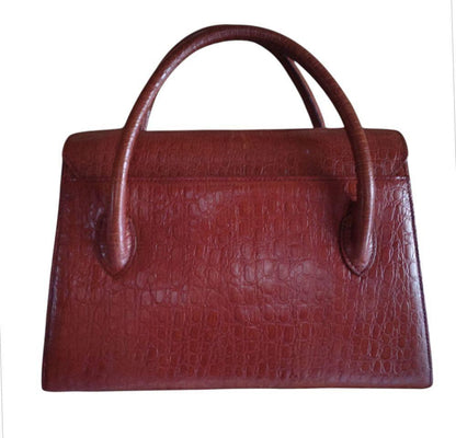 Valentino Garavani Hand Bag Tote Purse Leather Brown Authentic