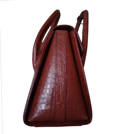 Valentino Garavani Hand Bag Tote Purse Leather Brown Authentic