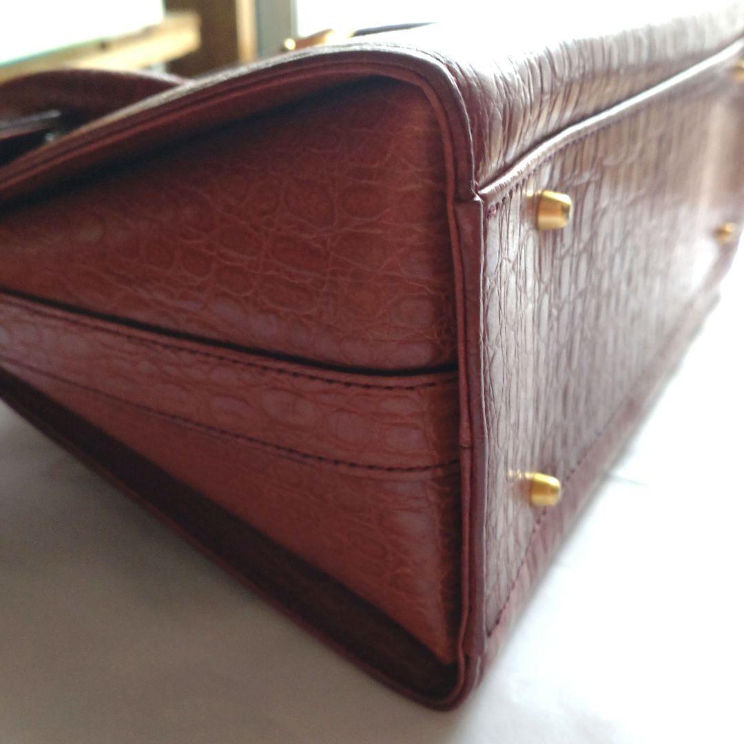 Valentino Garavani Hand Bag Tote Purse Leather Brown Authentic