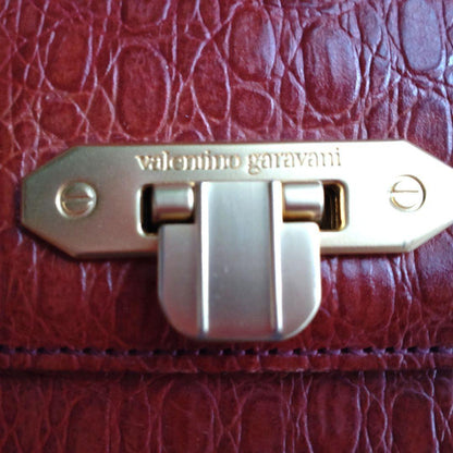 Valentino Garavani Hand Bag Tote Purse Leather Brown Authentic