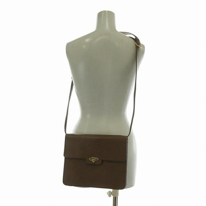 Valentino Garavani Shoulder Bag Purse Logo Leather Brown Authentic