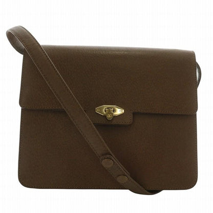 Valentino Garavani Shoulder Bag Purse Logo Leather Brown Authentic