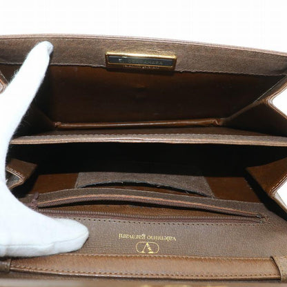 Valentino Garavani Shoulder Bag Purse Logo Leather Brown Authentic
