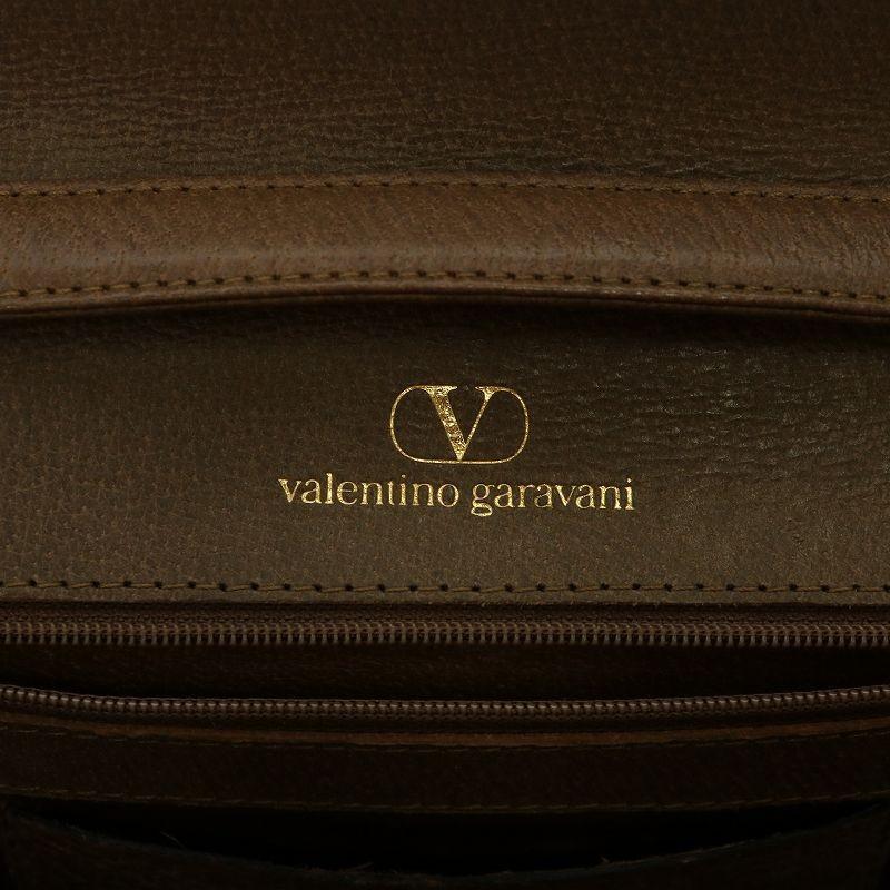Valentino Garavani Shoulder Bag Purse Logo Leather Brown Authentic