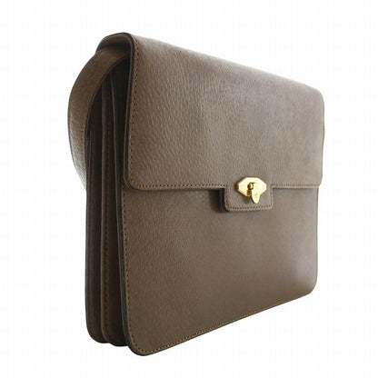 Valentino Garavani Shoulder Bag Purse Logo Leather Brown Authentic