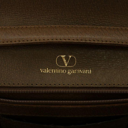 Valentino Garavani Shoulder Bag Purse Logo Leather Brown Authentic