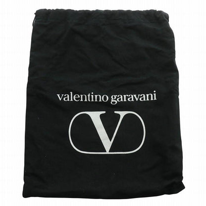 Valentino Garavani Shoulder Bag Purse Logo Leather Brown Authentic