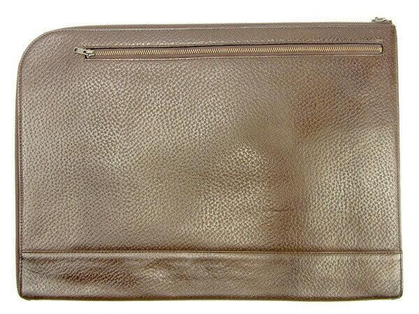 Valentino Garavani Clutch Bag Second Bag Logo Dark Brown Authentic