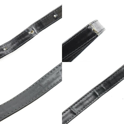 MARIO VALENTINO Shoulder Bag Purse 2way V Logo Leather Black Authentic